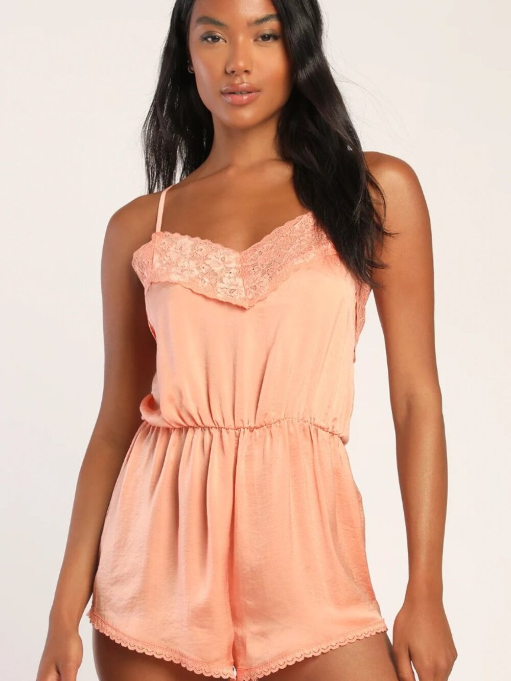 Peach One Piece Teddy/Lounge Wear - Size Medium New!